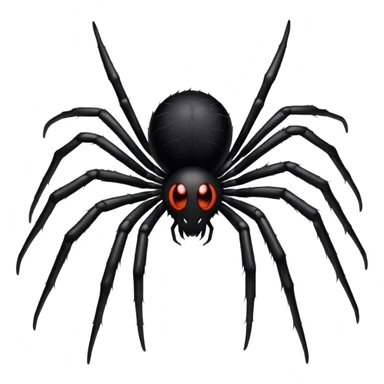 creepy black spider with eight legs sticker