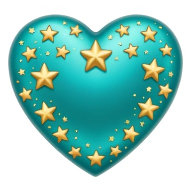 Teal heart with little stars sticker