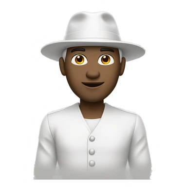 White Guy with white outfit wearing a pointy white hat sticker
