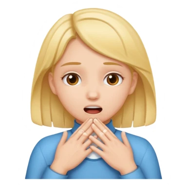 Girl holding her throat with hands  sticker