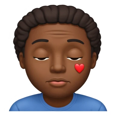 Black man squinting kiss face eyes closed  sticker