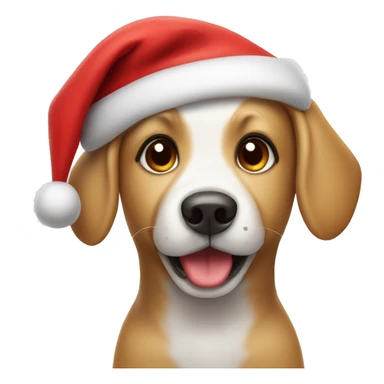 Cute Dog wearing a Santa hat sticker