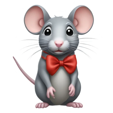 grey rat with a bow sticker