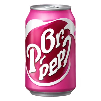 Pink Dr.pepper can with white logo  sticker