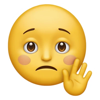 A straight face emoji with a slight look of disgust, a horizontal hand where the neck would be. All yellow. It should be a normal emoji with no body parts except the floating jandc sticker