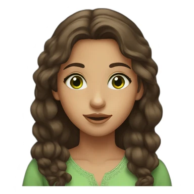 A Moroccan young girl with brown hair and green eyes sticker