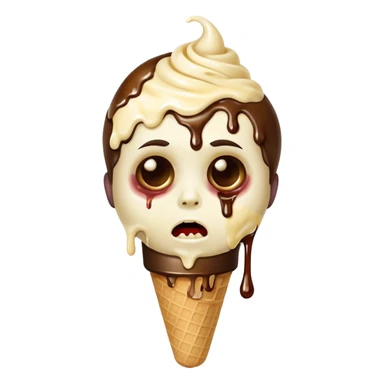 Zombie ponda eating icecream  sticker