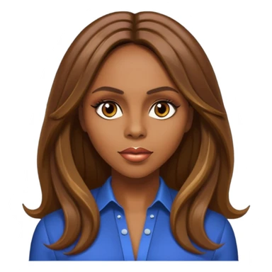 Deborah Cox with long brown hair sticker