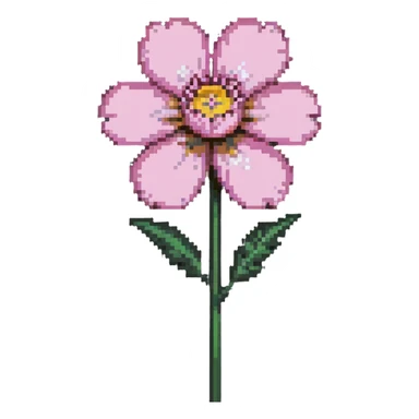 unrealistic pink flower sticker