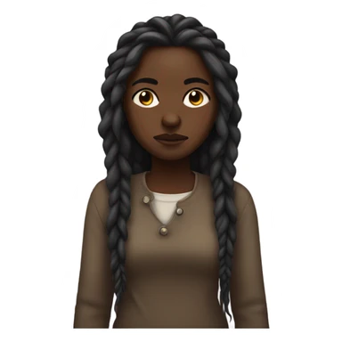 dark-skinned girl frowning with dreadlocks sticker