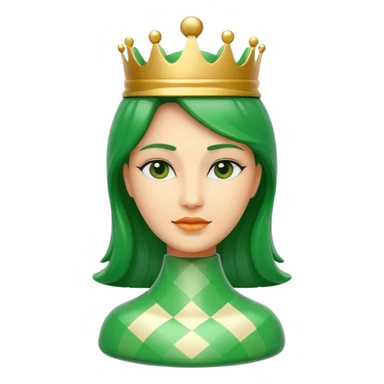 green chess queen piece sticker