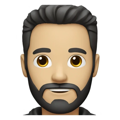 a white man with a black beard and a fashionable dark brown hairstyle is intrigued sticker