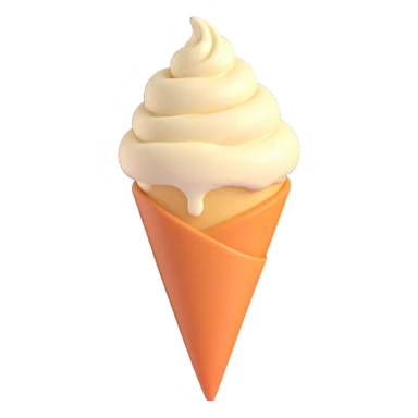 simple vanilla gelato without topping, inverted cone sticker