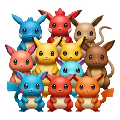 freindly pokemans helping each other  sticker