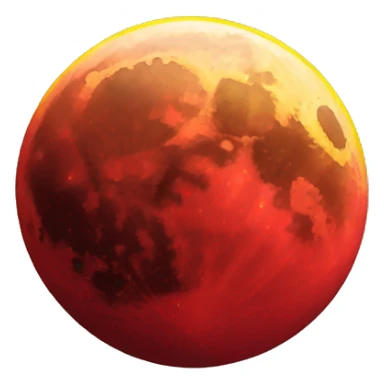 Red black yellow moon in the middle sticker