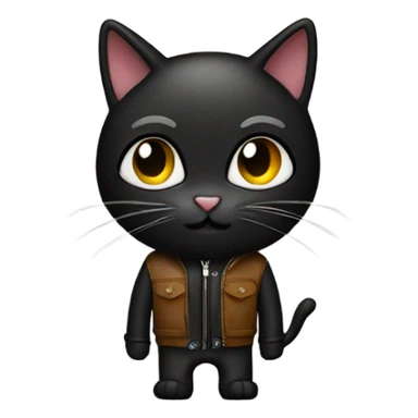 black skinny cat leather jacket sticker