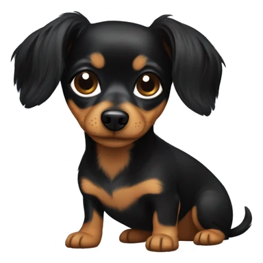 Black chiweenie with long hair sticker