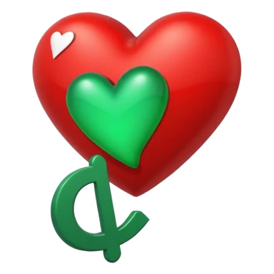 Signo de interrogación verde y un corazón para remplazar el punto verde sticker