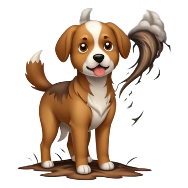 Dog caught in a tornado  sticker