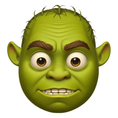 Create a Shrek emoji for a teams chat but make it more original style to the movie- make it as realistic as possible sticker