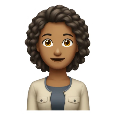 Mulher de cabelo longo preto e cacheado, de pele morena  sticker