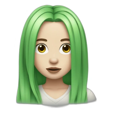 Billie eilish with green hairs sticker