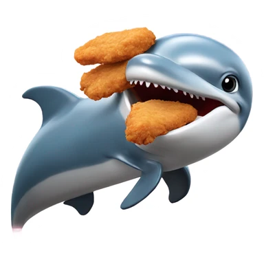 Dolphin eating kfc fried chicken  sticker