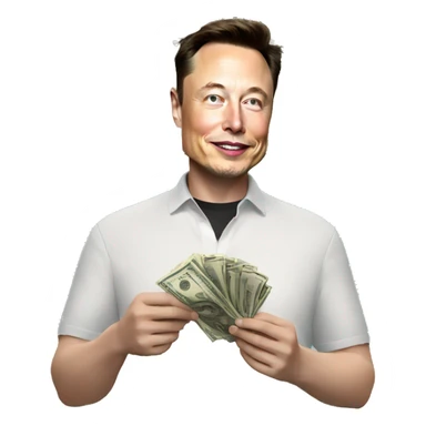 Elon musk holding money  sticker