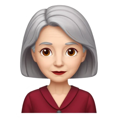 i need an image of a older woman named bonny who is a bind fund manager. where dark red professional dress with grey hair sticker