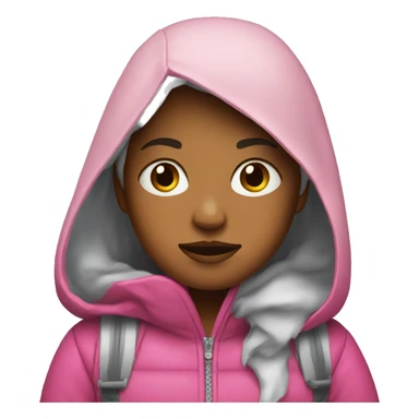 Cold girl with a pink jacket on sticker
