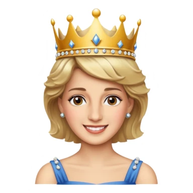 content face, Princess Diana with a crown sticker
