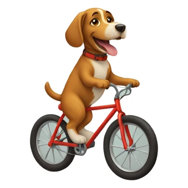 Dog riding a bike sticker