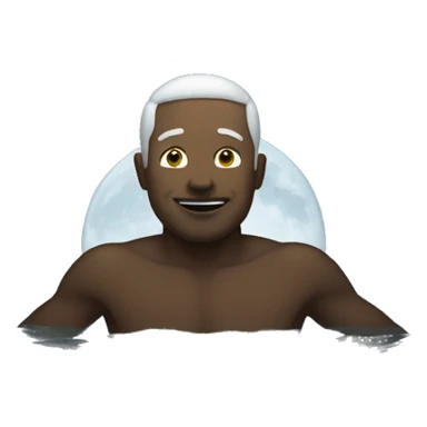 white man swimming in the moonlight sticker