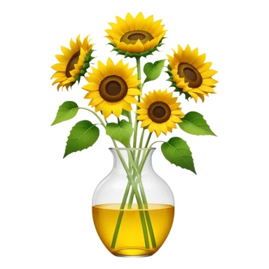 sunflower bouquet in a clear vase with scandinavian minimalist vibe sticker