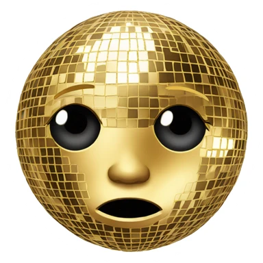 gold Disco ball in headhone sticker