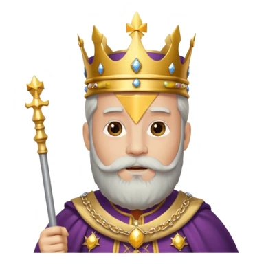 Bearded King, Wise king with short white beard, royal staff in hand, wearing crown
 sticker