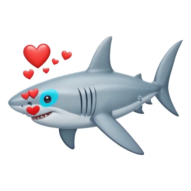 Tiburón con corazones sticker
