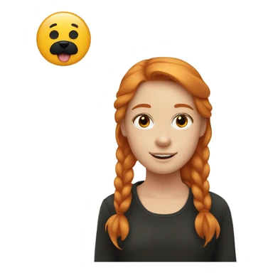 Ginger girl with black spitz sticker