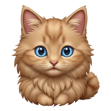 light brown fluffy kitten with blue eyes sticker
