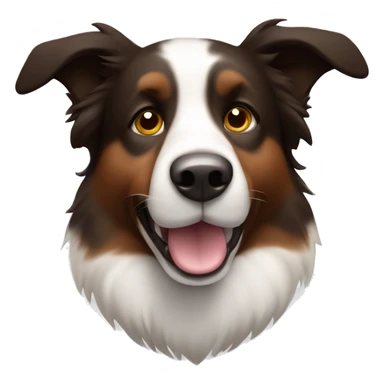 Border collie dog with big ears, black face and brown eyebrows and cheeks sticker
