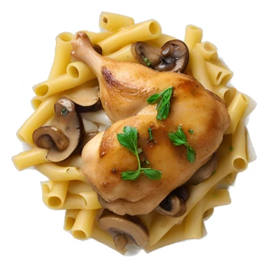 chicken marsala mushrooms over pasta  sticker