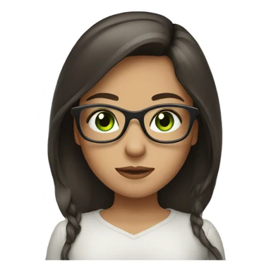 A brunnete girl wearibg glasses and has green eyes sticker