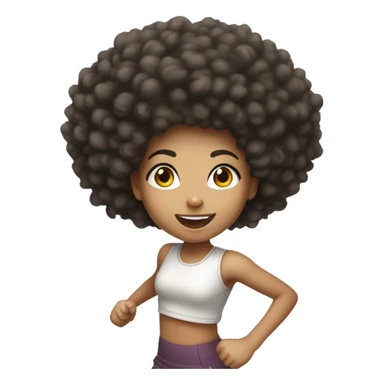 Light skin girl with Afro running  sticker