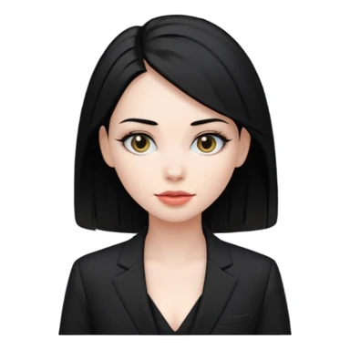 👩🏻‍⚖️ i need an image like this for a political analays with black hair and blck open necked suit sticker