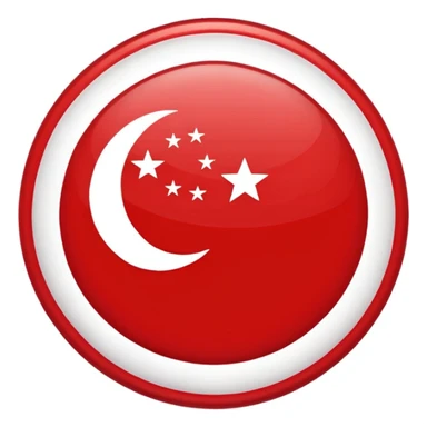 Singapore flag, round emoji style sticker