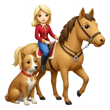 Ein Pferd ein Hund zwei Frauen essen Kekse  sticker