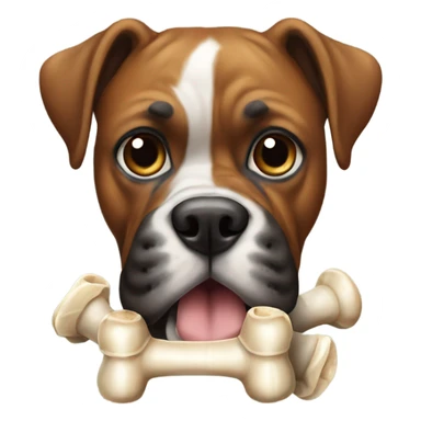  Boxer dog with bone sticker