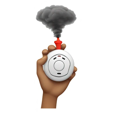 Pointing to smoke alarm sticker