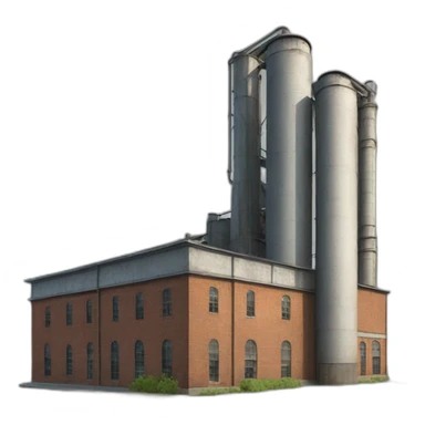 old factory building sticker