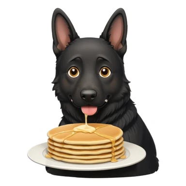  black German shepherd with droopy ears with oancakes sticker